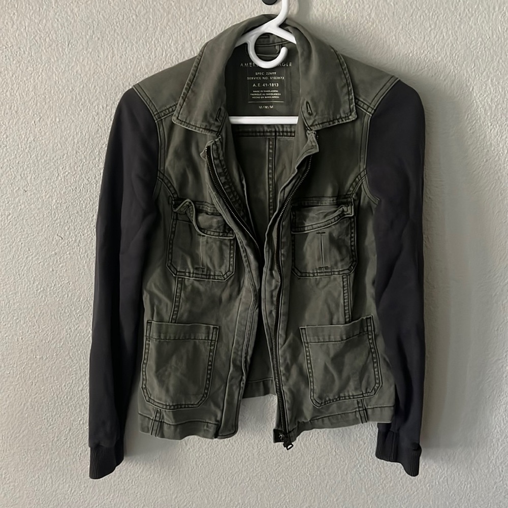 American Eagle Military Style Jacket Zip Up size M